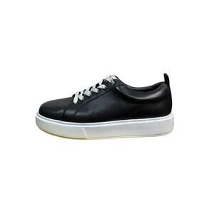 J/Slides NYC Delilah Black Leather Platform Sneakers Size 10M
